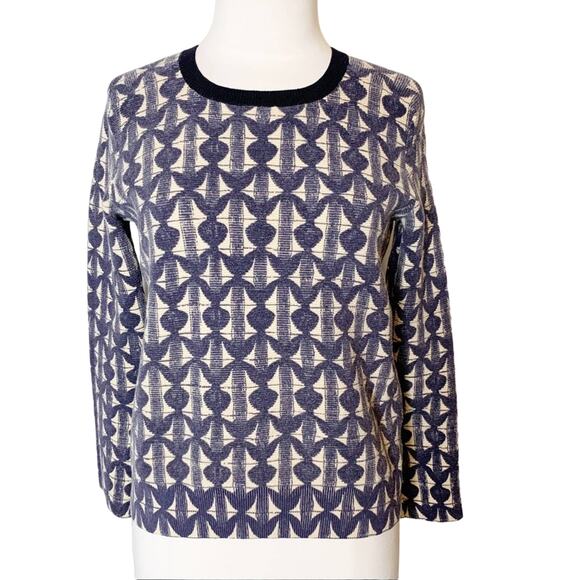 Tory Burch Tia merino wool printed crewneck sweater - Picture 2 of 7